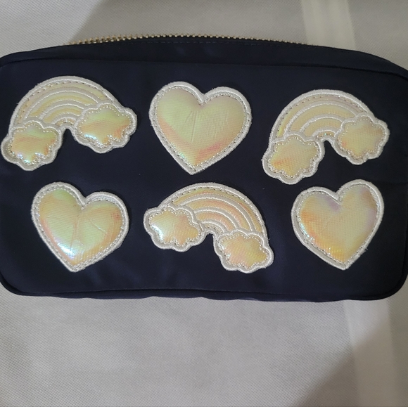 Stoney clover lane small pouch patched iridescent puffy nwt